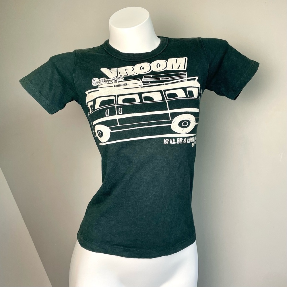 Vintage-Inspired Black Graphic Tee with Camper Van Print